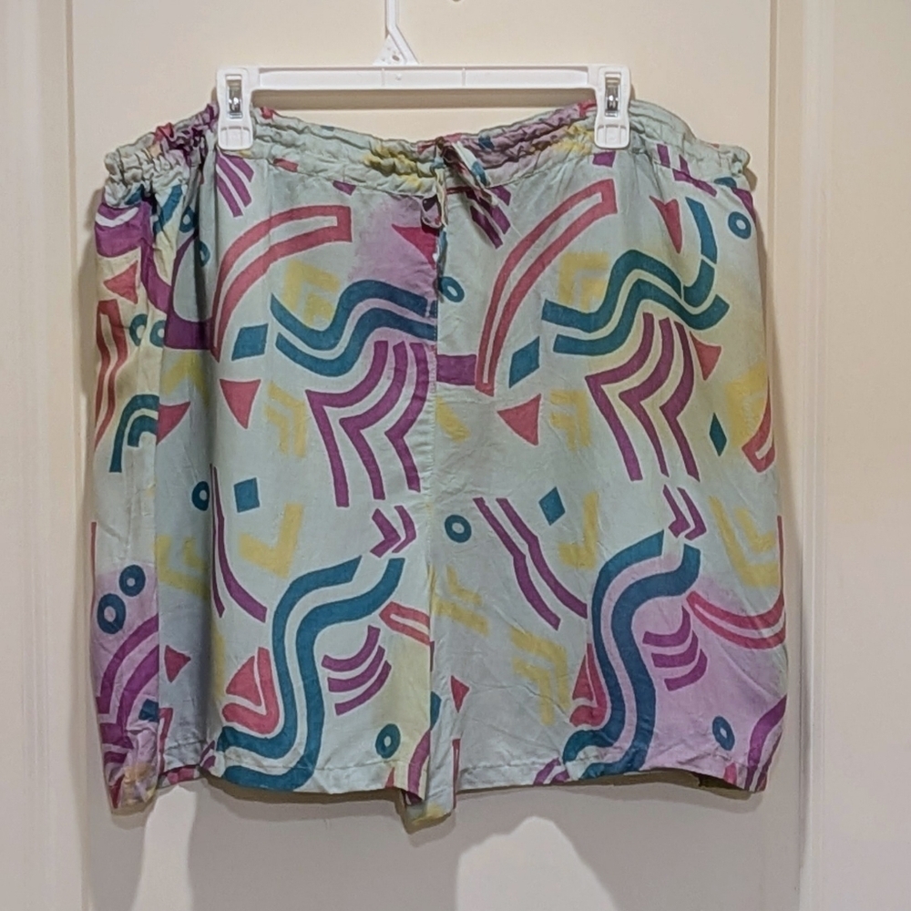 Women's Pastel Geometric Print Bermuda Shorts